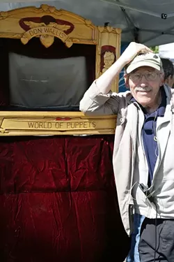 THE PUPPET MAN: Don Wallis, a SLO County fixture for more than 40 years, will read poems from his new book on Oct. 19 at Linnaea’s Café and offer a brief puppet show. - PHOTO BY GLEN STARKEY