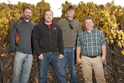 TURKEY DAY: Vintners (l-r) Coby Parker-Garcia, Nathan Carlson, Tom Greenough, and Mike Sinor share their mouth-watering Thanksgiving plans. - PHOTO BY STEVE E. MILLER