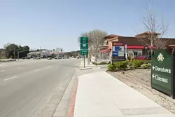DOWNTOWN? : Even within a half mile of Colony Square—the centerpiece of what Atascadero defines as its downtown—commercial development is low-density and dominated by national chains. - PHOTO BY STEVE E. MILLER