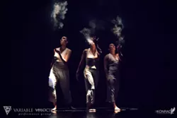 REACH OUT IN THE DARKNESS : Variable Velocity presents its 12th dance showcase, Voices, featuring the work of guest choreographers Wade Madsen and David Capps in addition to new works by company members. Pictured is a performance from last year’s concert, Inside Out. - PHOTO BY KAMIL KONRAD