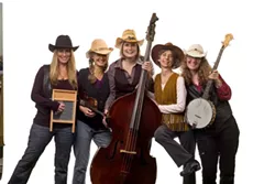 LADIES OF BLUEGRASS: The Arroyo Grande Village Summer Concert Series continues on July 27, when The Honeysuckle Possums play the Rotary Bandstand. - PHOTO COURTESY OF THE HONEYSUCKLE POSSUMS