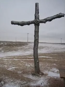 CROSS TO BEAR : HopeDance Bob Banner has been showing Jesus Camp around the Central Coast throughout December. Local turnout, he said, has been good. of all time in the Untied States. - PHOTO COURTESY OF MOVIEWEB.COM