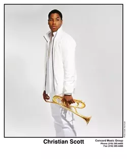 GREAT SCOTT! : Jazz trumpeter Christian Scott, who works neo-soul and hip-hop elements into his bebop, is being hailed as the next Miles Davis. See what all the fuss is about at Downtown Brew on Sept. 21. - PHOTO COURTESY OF CHRISTIAN SCOTT