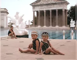 DAY BY DAY : Very young models posed around the county to help raise money for Friends of Hearst Castle. - PHOTO COURTESY OF DUSTY KENNEDY/FRIENDS OF HEARST CASTLE