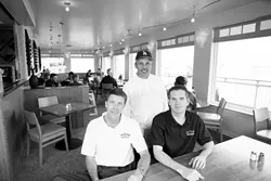 ON DECK : (Left to right) Galley owner and general manager David Peter, head chef Henry Galvez, and manager John Anderson work to serve up quality dishes for Morro Bay tourists and locals alike. - PHOTO BY STEVE E. MILLER
