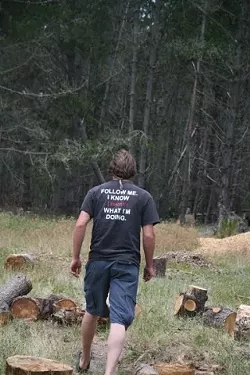 INTO THE WOODS : Forest inventory specialist Don Applegate led the way through a Cambria pine forest where Monterey pines suffer due to the presence of the burrowing red turpentine beetle. - PHOTO BY JESSE ACOSTA