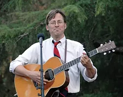 HEY RED STATES, YOU SUCK! : HopeDance presents left-leaning (Leaning? Hell, he's fallen over) political satirist Roy Zimmerman in concert at the SLO Library on Feb. 15. - PHOTO COURTESY OF ROY ZIMMERMAN