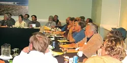 BEST SCIENCE AVAILABLE : Local fishermen hear from state and federal fisheries scientists about the importance of collaborating on data collection used for stock assessments. - PHOTO BY JESSE ACOSTA