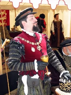EARL IN THE HEAT : Rydell Downward portrays the Earl of Leicester at the Central Coast Renaissance Festival. Many of the event's organizers say they used to play nobles, but turned to peasant costumes because they're more comfortable in the heat.