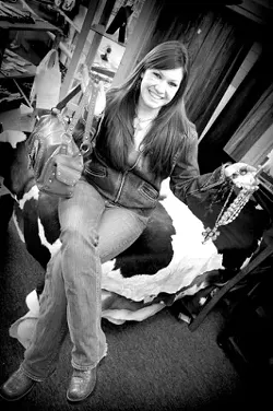IN THE BALANCE : Kristina Spitale, owner of Crazy Cowgirl Jewelry, juggles quite a few roles. - PHOTO BY KYLIE MENDONCA