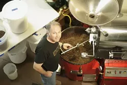 BEAN TOASTIN' : Joseph Gerardis of Joebella Coffee Roasters roasts coffee beans from his Atascadero workspace.
