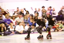 These pictures are from Central Coast Roller Derby's last season and recent practices. - PHOTO BY STEVE E. MILLER