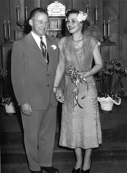 CHRISTMAS BRIDE: Alex and Phyllis Madonna were married on Dec. 28, 1949 at the Little Church of the West in Las Vegas.