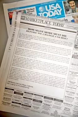 BIG WORDS : Cliff Branchs recent USA Today advertisement has been making waves around the country. - PHOTO BY JESSE ACOSTA