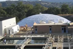 WATERTIGHT : A new dome covers water that is ready to flow from the Lopez facility into local homes. - PHOTO BY KATHY JOHNSTON