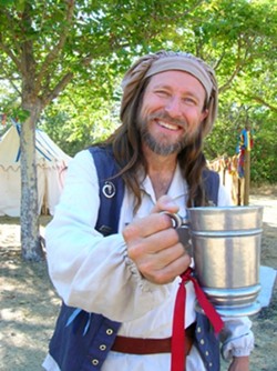 CHEERS :  Michael Teubner plays the character of Winston Waters, a former sailor who sings and interacts with visitors to the Central Coast Renaissance Festival.