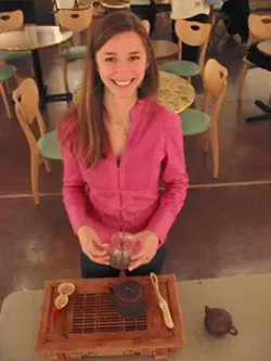 SISTER, SISTER : Eli Weisgerber shows off the tricks of her trade after a recent tea tasting class held at Steynberg Gallery. - PHOTO BY KYLIE MENDONCA