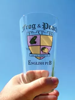 GLASS INVESTMENT : If you are old enough, a Frog and Peach pint glass is a good investment for Tuesday nights. - PHOTO BY RYAN MILLER