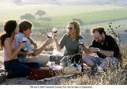 DRINK WITH ME : Santa Barbara County wine country takes the spotlight in “Sideways,� nominated for seven Golden Globe awards. (left to right: Sandra Oh as Stephanie, Thomas Haden Church as Jack, Virginia Madsen as Maya, and Paul Giamatti as Miles). - IMDB