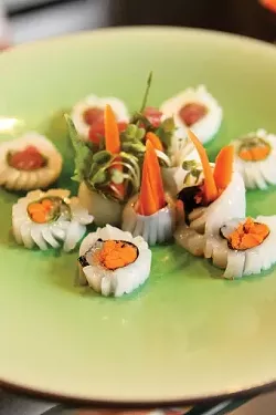 HERE, FISHY, FISHY : Sushiya serves up tantalizing fish in a variety of colorful ways. - PHOTO BY STEVE E. MILLER