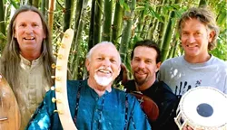 PLAYING FOR PEACE : Timo Beckwith and Calinambe will provide energetic dance music for fans of Democratic presidential candidate Dennis Kucinich at a Dec. 22 benefit at the Odd Fellows Hall in SLO, along with the Mighty Croon Dogs and Up in the Air. - PHOTO COURTESY OF CALINAMBE