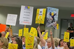VERY VOCAL : Atascadero residents rally against Wal-Mart - PHOTO BY CHRISTOPHER GARDNER