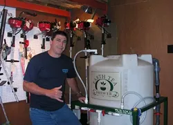THE BREWMEISTER: George Schnackenberg, one of the owners of Agri-Turf Supplies in Santa Barbara, has been perfecting his compost-tea program for the past five years. - SURFMEDIA COMMUNICATIONS