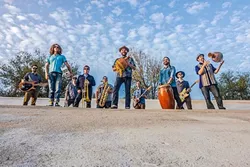 FEEL THE FIRE : The people who bring you the SLO Record Swap present Afrobeat orchestra Jungle Fire on April 10, at Tap It Brewing Co. - PHOTO COURTESY OF JUNGLE FIRE