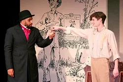 CLASSIC COME TO LIFE: Huckleberry Finn (Cameron Rose, right) and the runaway slave Jim (Philip Bolton, left) become fast friends through their quest for freedom in 'Across the River,' showing at the Great American Melodrama. - PHOTO COURTESY OF THE GREAT AMERICAN MELODRAMA