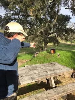 BULL’S EYE: There’s nothing like a slingshot to remind a man of his youth. - PHOTO BY GLEN STARKEY