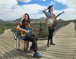 JAZZY FOLK 'N' BLUES: The Red Barn Community Music Series presents Nathan Rivera and Jessie Andra Smith on March 5, playing National Reso-Phonic guitars and accordion. - PHOTO BY ABE PERLSTEIN