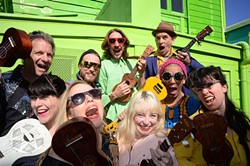 TWEE STRINGS:  On Jan. 29, the hilarious Wellington International Ukulele Orchestra plays the Cohan Center of the Performing Arts Center, covering pop classics with ukes. - PHOTO COURTESY OF THE WELLINGTON INTERNATIONAL UKULELE ORCHESTRA