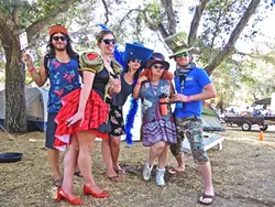 LIVE OAKIES : A group of festival attendees got into the spirit of the Alice in Wonderland theme. - PHOTO BY GLEN STARKEY