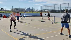 IN A PICKLE: The Morro Bay Pickleball Club is looking to build permanent courts somewhere in the city. After several other options didn’t work out, they’ve zeroed in on a plan to convert the roller hockey rink at Del Mar Park into courts for their sport. That leaves people involved in roller derby, and other sports, worried about where’d they go if they lost the space. - PHOTO COURTESY OF ELLIOTT GONG