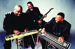 CAMPBELLS DO COLTRANE: Slide guitar gospel kings The Campbell Brothers take on John Coltrane’s seminal album A Love Supreme on April 16, in Cal Poly’s Spanos Theatre. - PHOTO COURTESY OF THE CAMPBELL BROTHERS