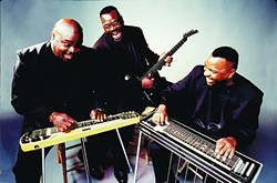 CAMPBELLS DO COLTRANE:  Slide guitar gospel kings The Campbell Brothers take on John Coltrane&rsquo;s seminal album A Love Supreme on April 16, in Cal Poly&rsquo;s Spanos Theatre. - PHOTO COURTESY OF THE CAMPBELL BROTHERS