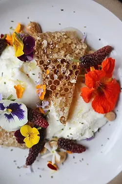 NOM NOM: This photo of tantalizing honeycomb burrata by Chef Julie of Foremost makes the mouth water. - IMAGE COURTESY OF KENDRA ARONSON