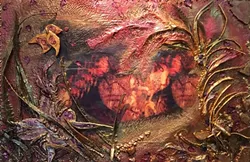 THINGS THAT BIND: Deprise Brescia created the mixed media encaustic piece 'Deep Connections' while thinking about the love that she has for her niece. - PHOTO COURTESY OF PASO ROBLES ART ASSOCIATION