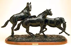 A HORSE OF A DIFFERENT KIND: One of the editions of Pat Roberts’ sculpture Equus in Flight sits in the home of a Spanish Countess, who spends part of the year in Santa Barbara. - PHOTO COURTESY OF PAT ROBERTS