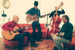 THE BOYS IN THE BAND: The CC Riders—(left to right) Dorian Michael, Louie Ortega, Ken Hustad, and Kenny Blackwell—will bring their eclectic mix of blues, roots country/rockabilly, and Tex/Mex music to D’Anbino’s on April 1. - PHOTO COURTESY OF THE CC RIDERS