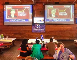 PRESIDENT TRUMP: SLO County Democrats had little to celebrate on election night as Donald Trump mounted a stunning upset over Hillary Clinton. - PHOTO BY JAYSON MELLOM