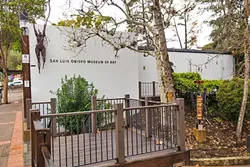 DOWNTOWN SCENE : The Broad Street entrance to the San Luis Obispo Museum of Art sits just above the creek. Museum officials hope to break ground on a new building in 2019. - PHOTO BY JAYSON MELLOM
