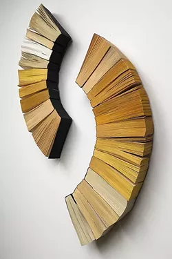 CUT UP: Artist Lisa Occhipinti’s piece Parentheticals is made of cut up paperback books that otherwise would have been doomed to the incinerator. - PHOTO COURTESY OF LISA OCCHIPINTI