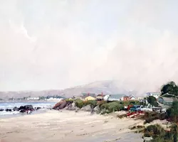 MEMORY LANE: Elizabeth Tolley’s piece 'Summer Morning Clearing of Cayucos' exhibited at SLOMA in 2015 as part of the Masters and Their Mentors show. - PHOTO COURTESY OF ELIZABETH TOLLEY