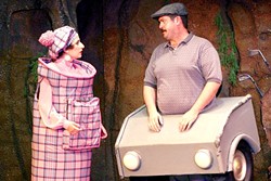 TALE AS OLD AS TEE TIME:  Mrs. Putts (Eleise Moore) and Cartsworth (Paul Henry) were The Creature&rsquo;s manager and caddy, but came under the power of the curse as well after helping the promising young golfer cheat, upsetting the goddess of golf. - PHOTO COURTESY OF LYNDA MONDRAGON