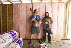 COLLABORATORS: Former Red Lights member Shawn Hafley (left) and Dead Volts frontman Patrick Hayes have joined forces to create a new studio in a SLO Town warehouse. - PHOTO BY JAYSON MELLOM