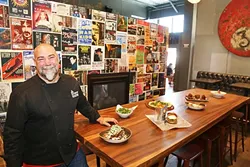HELLO HIGUERA! : SLO Brew Executive Chef Thomas Fundaro has created a dynamic beer-friendly menu that melds seasonal bliss with meaty, sharable staples. In short, he’s brought together all the vivacious flavors you desire when your hand’s wrapped around a cold beer. - PHOTO BY DYLAN HONEA-BAUMANN