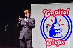 LET IT OUT : The 2016 presidential race could be the craziest that Americans have experienced to date. That doesn’t mean there isn’t room for hearty belly laughter and the release of a little pent-up steam. The show Capitol Steps recently brought a chorus song, dance, and equal opportunity political bashing to Cal Poly, reminding us all to chuckle in the face of stress. - PHOTO COURTESY OF CAPITOL STEPS