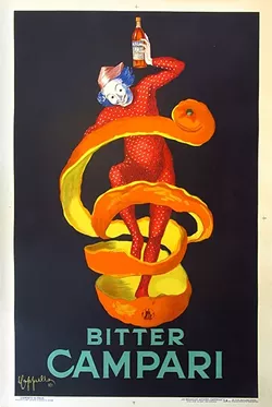 JUST A DRINK MORE: This 1921 Bitter Campari poster by artist Leonetto Capiello is popular among collectors and is frequently reprinted. - IMAGE COURTESY OF VINTAGE EUROPEAN POSTERS