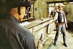 SHOT BOT :  Amusement park attendee Peter Martin (Richard Benjamin, right) faces down the robotic Gunslinger (Yul Brynner), in the 1973 film 'Westworld.' - PHOTO COURTESY OF METRO-GOLDWYN-MAYER